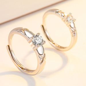 Romantic Adjustable Open Wedding Cross <b>Couple</b> <b>Ring</b> Men Women Platinum Plated Fashion <b>Rings</b> Shiny Diamond Zircon Anillos De - Product Image 3
