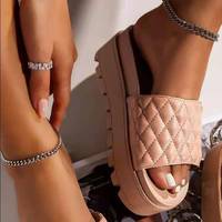 Sandales à plateforme épaisse pour femmes, chaussures d'été à bout ouvert, patchwork style plus haut, 2021, ZO11078