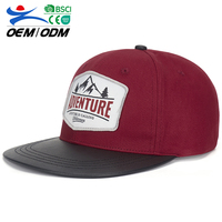 Personalizado 6 paneles de moda ajustable verano Unisex algodón cuero Snapback gorra deportes gorras para protección solar al aire libre