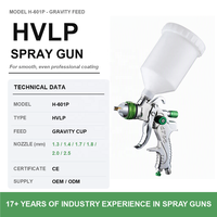 Pistolet de pulvérisation pneumatique professionnel ROKO HVLP à gravité, buse de 1,3 mm, en alliage d'aluminium, capacité du gobelet de 600 ml, bleu, pour peinture automobile