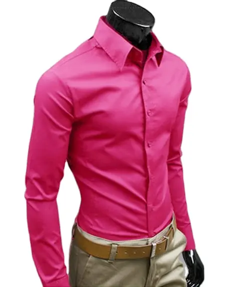 Chemise à manches longues en Polyester et coton pour homme, vêtement décontractée de couleur unie, nouvelle collection