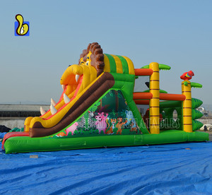 Casa hinchable gigante con tobogán de animales, Combo de <span class=keywords><strong>León</strong></span> inflable con tobogán, gran oferta - Product Image 3