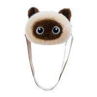 Tas Ransel Boneka Kucing Lucu, Desain Lepas Pasang, Tali Bahu Dapat Disesuaikan, Isi Kapas PP Lembut, Cocok untuk Hadiah