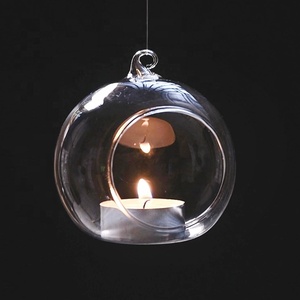 Wholesale Clear Ball Shape <strong>Glass</strong> Flowerpot Terrarium Container Hanging <strong>Glass</strong> Vase <strong>Candle</strong> <strong>Holders</strong> for Wedding Decoration - Product Image 5