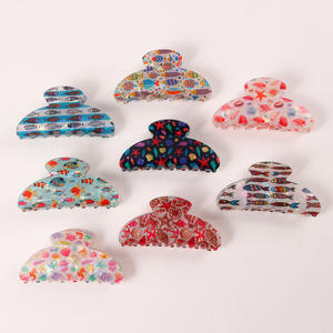 กิ๊บติดผมรูปสัตว์ทะเลฤดูร้อน กิ๊บหนีบผมรูปดาวทะเลหลากสีสัน กิ๊บอะคริลิกรูปเปลือกหอย กิ๊บหนีบผมรูปกล้วยสำหรับผู้หญิง เครื่องประดับผมสำหรับวันหยุด - Product Image 1