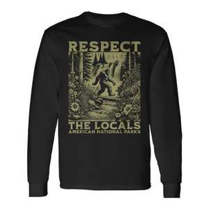 Camiseta de manga larga Respect The Locals Bigfoot Sasquatch American National Parks - Product Image 1