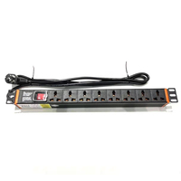 Barre d'alimentation PDU 19 pouces 1U 8 voies à montage en rack, options de prises multiples, normes UK EU US pour armoire de serveur et réseau