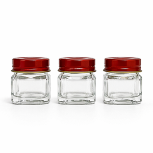 Pot en verre blanc carré mini de 12g 15g pour balsam de <span class=keywords><strong>tigre</strong></span>, soin personnel, flacon de balsam de <span class=keywords><strong>tigre</strong></span> thaïlandais - Product Image 1