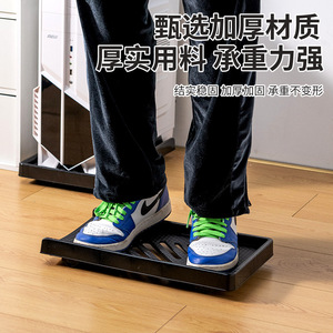 Estuche de escritorio universal para computadora portátil, placa de arrastre de rueda de freno engrosada con estante de almacenamiento elevado, soporte de host de computadora móvil - Product Image 3