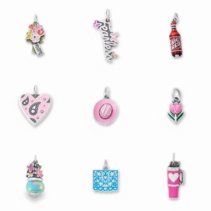 925 Sterling Silver Enamel Bouquet for Mom Pendants &amp; Charms for <strong>Bracelet</strong> <strong>Cute</strong> Designer for Women Jewelry Making - Product Image 1