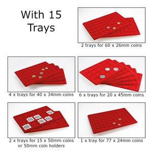 Bán buôn tùy chỉnh nhôm Mang trường hợp với 15 khay công suất lớn đồng xu lưu trữ hộp OEM hỗ trợ-hiển thị đồng xu trường hợp - Product Image 3