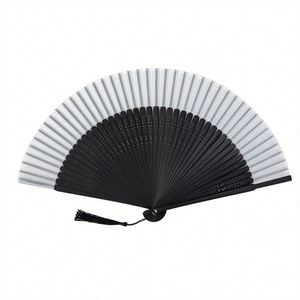 Luxury White Foldable Bamboo Hand Fan Carved Technique Traditional Angel Vintage Wedding Parties Home Decoration Business <b>Gift</b> - Product Image 3