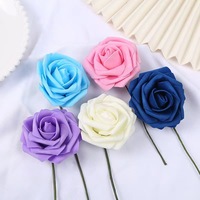 25 roses artificielles en mousse PE avec tige, fleurs simulées en boîte cadeau pour la décoration de mariage, cadeau de la Saint-Valentin