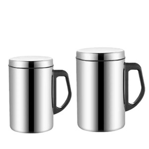 Stainless Steel Double Wall <b>Insulated</b> <b>Mug</b> 350ML 500ML With Lid And Handle Office Use Heat Retention 6 Hours - Product Image 3