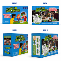 YSJ Upside-Down-Herausforderungsspiel: Refraktionsprisma-Brille, löschbare Marker-Karten, neuartiges Lernspielzeug-Brettspiel-Set