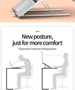 ขาตั้งโน้ตบุ๊กอะลูมิเนียมแบบพกพา น้ำหนักเบา ขนาดกะทัดรัด พับได้ ปรับระดับได้ ราคาสุดคุ้ม เหมาะสำหรับใช้ในสำนักงาน - Product Image 5