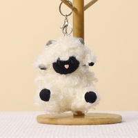 Porte-clés en peluche mouton bouclé mignon en gros, pendentif personnalisé OEM, mascotte en peluche douce, jouet en peluche agneau moelleux pour cadeau