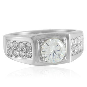 Women's Geometric Green Gemstone <b>Ring</b> Prong Setting Stainless Steel Fashion Jewelry Gift 210171 - Product Image 4