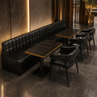 Mobilier de restaurant et d'hôtel moderne sur mesure, sièges rembourrés, chaises de salle à manger, ensemble de tables aspect marbre, projets hôteliers