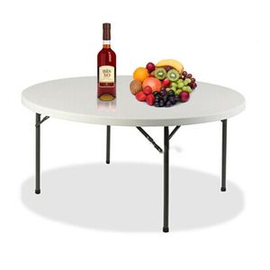 Mesa redonda de plástico no plegable Moon de 180cm con almacenamiento portátil de escritorio grueso para banquetes de área grande y actividades de cena - Product Image 5