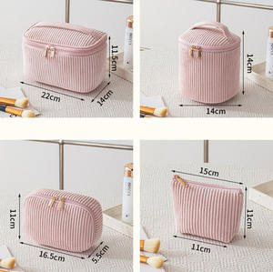 حقيبة يد بسحاب بشعار مخصص ، حقيبة يد مضلعة ، حقيبة مكياج صغيرة اسطوانية ، حقيبة مستحضرات تجميل للنساء ، علبة هدايا لعيد الميلاد - Product Image 4