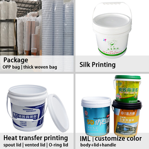 Usine En Gros Vide 5 Gallon En <span class=keywords><strong>Plastique</strong></span> Blanc Seau De Peinture Avec Couvercles Poignée 20 <span class=keywords><strong>Litres</strong></span> Seau Baril pour Essence Lavage Poweder - Product Image 6