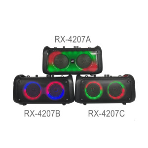 Double haut-parleur de bureau de fête portable, lumière arc-en-ciel, cercle lumineux LED rvb de 4 pouces avec basse <span class=keywords><strong>echo</strong></span> RX-4207C - Product Image 3
