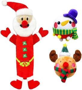 Новая серия «Рождество»: красная плюшевая игрушка-бутылка для воды из полиэстера, 15 дюймов, интерактивная, устойчивая к укусам, для собак - Product Image 1