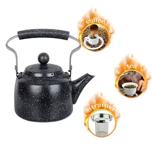 Juego de hervidor de té doble turco de P22201B19-1, olla de té aislada de acero inoxidable con infusor, juego de tetera doble turca