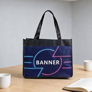 Sacs de transport réutilisables en PET non tissé, avec deux poignées, durables, légers, couleurs vives, sac à main, vente en gros - Product Image 2