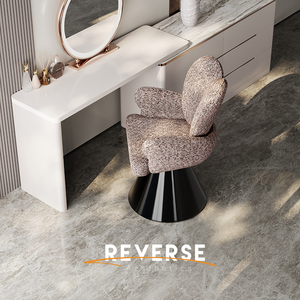 Chaise de maquillage électrique en métal à rotation antihorloge, tabouret de coiffeuse italien de luxe léger haut de gamme pour chambre de fille et dressing - Product Image 3