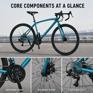 Vélo de route en alliage d'aluminium <span class=keywords><strong>Bridgestone</strong></span> 700C, double frein à disque, guidon de course - Product Image 4