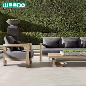 Bộ ghế sofa bằng gỗ Tếch cao cấp-không thấm nước & chống tia cực tím, hoàn hảo cho hành lang khách sạn, sân trong, sân thượng và biệt thự sang trọng - Product Image 1