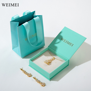 Eco-Friendly Custom Logo <b>Book</b>-Shaped Jewelry Packaging <b>Box</b> with Paper Bag for Ring Earring Necklace Pendant - Product Image 2