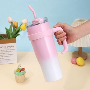 Vaso Térmico de Viaje para Auto, con Asa, 40oz, Tapa, Pajita, Antideslizante, OEM, ODM, Logotipo Personalizado - Product Image 2