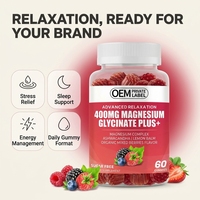Gummies de glycinate de magnésium Plus+ à marque privée, formule et saveur personnalisées, 60 unités, fabricant OEM, faible MOQ