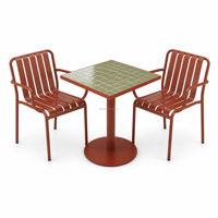 Table en carreaux personnalisée Lifepursue avec ensemble de chaises en aluminium pour l'extérieur, meubles pour restaurant et café haut de gamme