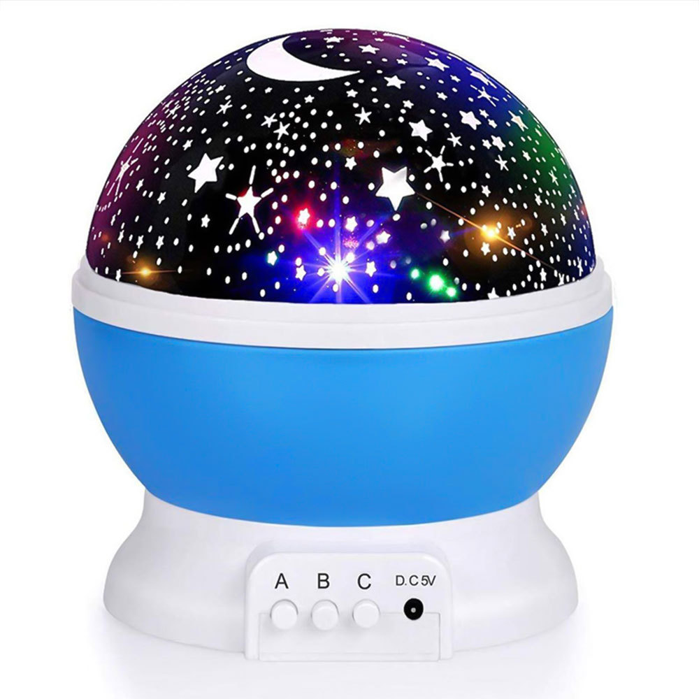 Romantic LED Dome Night Star Moon Sky Rotation Effect Modern ABS USB Remote Bedroom Eco-Friendly Night Lighting