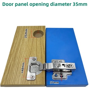 Charnières modernes en acier inoxydable à fermeture amortie pour armoires de cuisine, placards de chambre, salons, bureaux à domicile, portes à coupelle peu profonde de 8 mm - Product Image 6