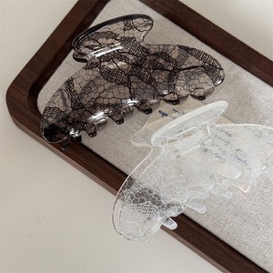 Nouveauté : Pince à cheveux élégante en acrylique transparent avec dentelle, accessoire pour filles - Product Image 2