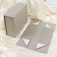 Caja de Regalo Magnética Plegable de Papel Gris Niebla con Estampado en Dorado o Impresión UV, Logotipo Personalizado, Stock Disponible para Boutique, MOQ Bajo