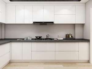 Modern Modular Kitchen <b>Cabinet</b> Set High <b>Gloss</b> <b>White</b> Particle Board & Plywood Options Stainless Steel Sink - Product Image 4