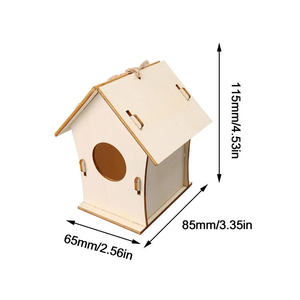 Cage à oiseaux en bois décorative de jardin extérieur assemblée par bricolage - Product Image 2