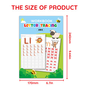 Cuaderno de Práctica de Escritura <span class=keywords><strong>para</strong></span> Niños, Primer Libro de Aprendizaje de Letras en Inglés, Práctica de Líneas <span class=keywords><strong>para</strong></span> el Control del Lápiz, Preescolar, 28 Páginas, Escritura de Palabras, Libro de Habilidades ABC - Product Image 4