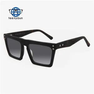 Teenyoun 2024 sinh thái thân thiện ngoài trời Kính mát quảng cáo phụ nữ retro đàn ông kính mát cổ điển Acetate Kính mát nam bán buôn