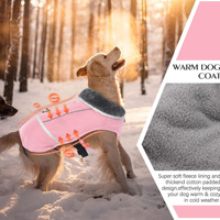 Nouvelle veste d'hiver pour chiens de style britannique, réfléchissante, imperméable, à col montant, en coton rembourré, pour animaux de compagnie