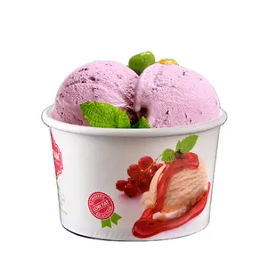 用于 ice cream_customized paper cups 的 ice cream_double PE tops for ice cream_customized paper cups for ice cream
