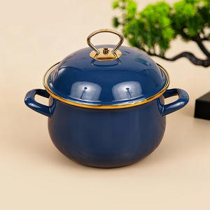 Casserole de cuisine épaissie de 18/<span class=keywords><strong>20</strong></span>/22/24/26 cm, à double anse, profonde, antiadhésive, en émail, avec couvercle - Product Image 2