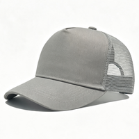 Casquette Trucker 5 Panneaux Bicolore en Maille Respirante avec Fermeture Snapback Ajustable, Design Uni Basique, Broderie de Logo Personnalisé, Idéale pour l'Été et les Activités de Plein Air