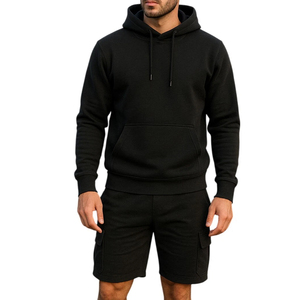 Conjunto de Sudadera con Capucha y Pantalones Cortos Personalizados Ecológicos de Verano al por Mayor, Conjunto de Sudadera con Capucha y Pantalones Cortos de Manga Larga de Invierno Estilo Urbano - Product Image 1